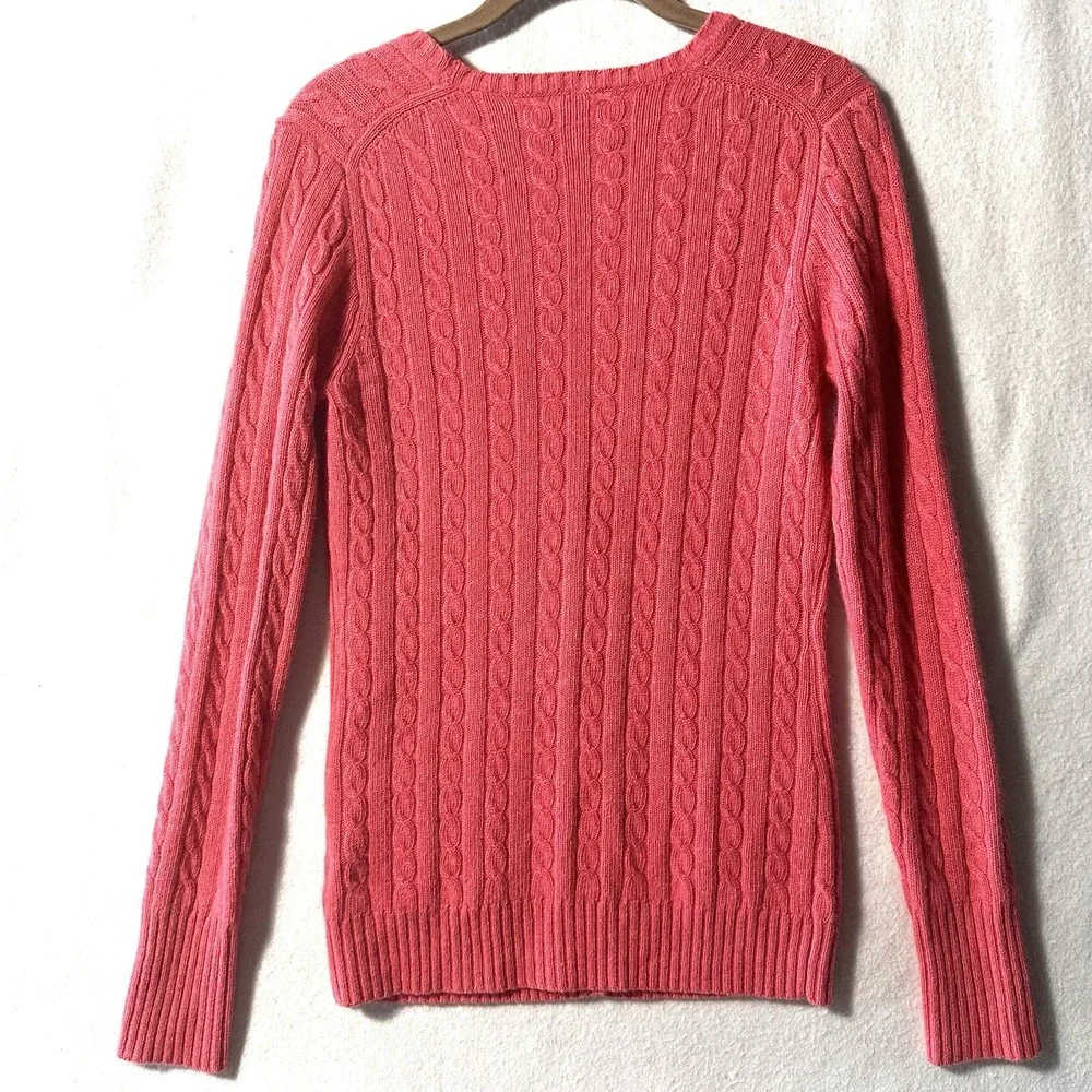 J CREW Small S Relaxed Cable‎ Knit Cardigan Sweater Cashmere Merino Wool Angora